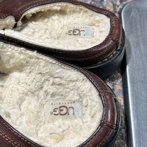 UGG men\'s slip on casual brown leather sheepskin size 12 style 5140 main image 4
